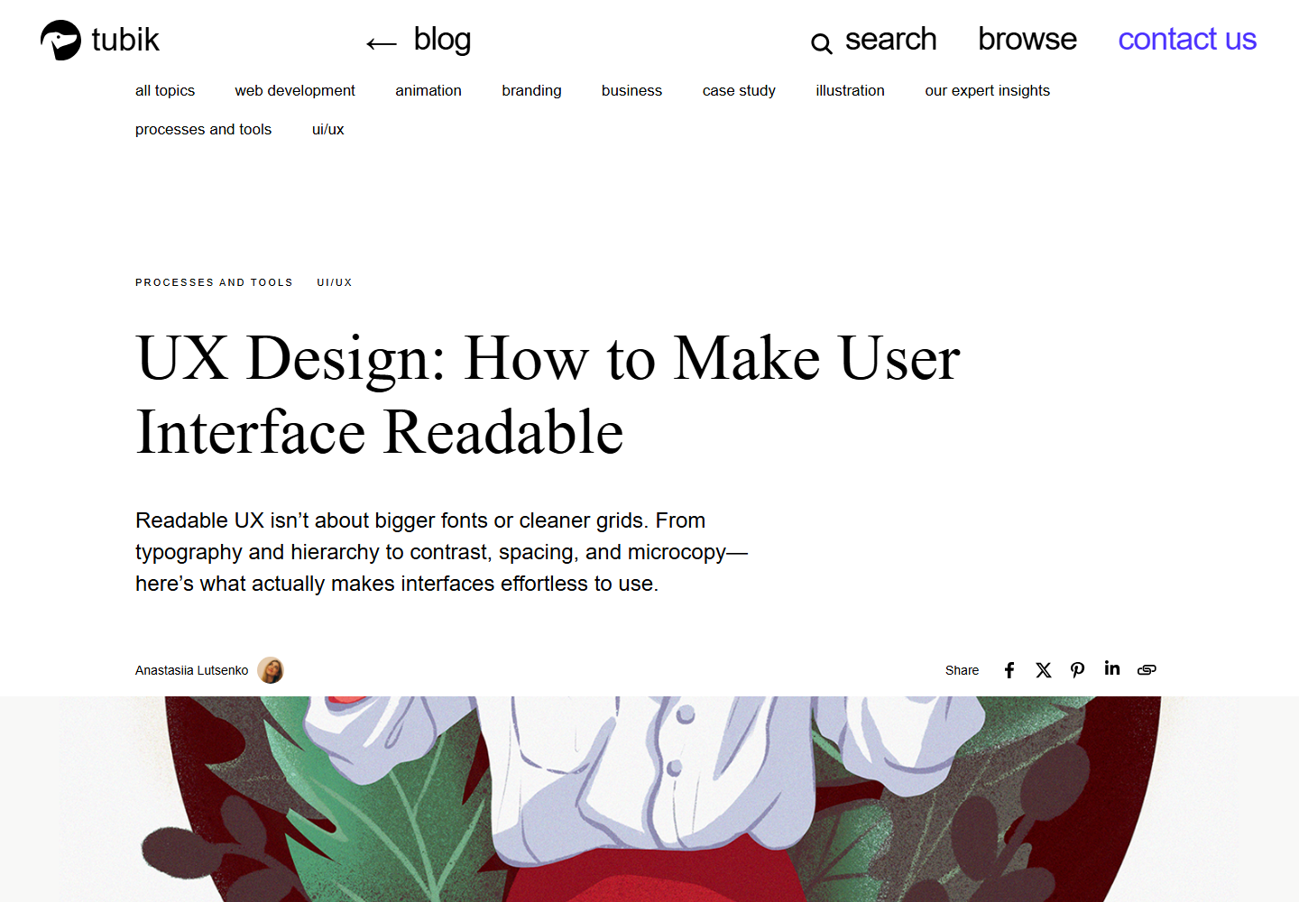 First desktop viewport of UX Design: How to Make User Interface Readable.